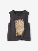 T-shirt voor meisjes met print antraciet