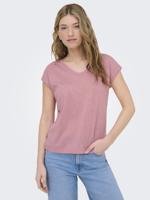 Only Onlsilvery S/s V Neck Lurex Top Jrs Noos T-shirts Bonbon