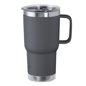 Warmhoudbeker/thermosbeker STACY - tumbler - grote koffiebeker - RVS - grijs - 590 ml