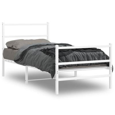 Bedframe met hoofd- en voeteneindemetaal wit 90x190 cm