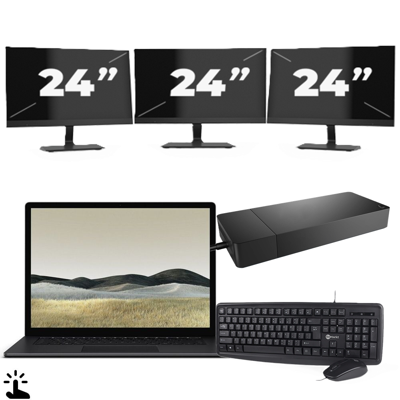 Microsoft Surface Laptop 3 - Intel Core i5-10e Generatie - 15 inch - Touch - 16GB RAM - 512GB SSD - Windows 11 Home + 3x 24 inch Monitor Microsoft Surface Laptop 3 - Intel Core i5-10e Generatie - 15 inch - Touch - 16GB RAM - 512GB SSD - Windows 11 Home + 3x 24 inch Monitor