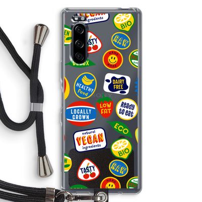 Fruitsticker: Sony Xperia 5 Transparant Hoesje met koord