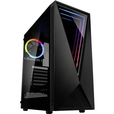 Kolink VOID RGB Midi-tower Gaming-behuizing Zwart 1 voorgeïnstalleerde LED-ventilator, Zijvenster, Stoffilter