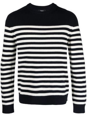 Theory pull en coton Latho à rayures - Bleu