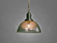Hanglamp geribbeld glas Salamanca 2 antiek brons