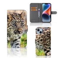iPhone 15 Plus | Telefoonhoesje | Met pasjeshouder | Baby Luipaard