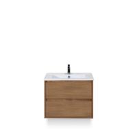 Porto Badmeubelset 70 cm - Honey - Keramische Wastafel Wit Slim