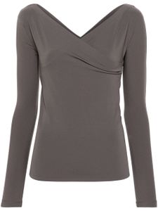 Fabiana Filippi blouse superposée à encolure asymétrique - Gris