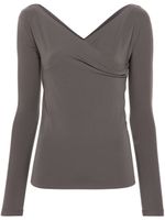 Fabiana Filippi blouse superposée à encolure asymétrique - Gris