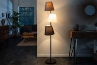 Design vloerlamp LEVELS 163cm zwartgrijs met 3 linnen kappen - 39674 - thumbnail