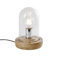QUVIO Tafellamp met glazen stolp - QUV5171L-WOOD - thumbnail
