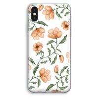 Peachy flowers: iPhone XS Max Transparant Hoesje