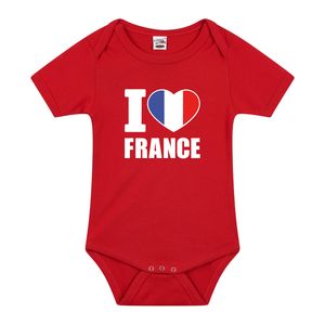 I love France / Frankrijk landen rompertje rood jongens en meisjes 92 (18-24 maanden)  -