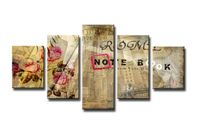 Schilderij - Notebook, Collage, Beige, 160X80cm, 5luik - thumbnail