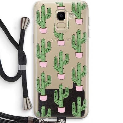 Cactus Lover: Samsung Galaxy J6 (2018) Transparant Hoesje met koord