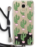 Cactus Lover: Samsung Galaxy J6 (2018) Transparant Hoesje met koord