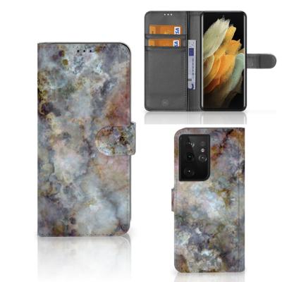 Samsung Galaxy S21 Ultra | Bookcase | Marmer Grijs