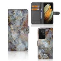 Samsung Galaxy S21 Ultra | Bookcase | Marmer Grijs