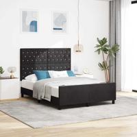 Bedframe met hoofdeinde Zwart 160 x 200 cm Fluweel