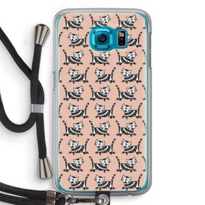 Zwarte poes: Samsung Galaxy S6 Transparant Hoesje met koord