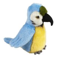 Pluche blauw/gele ara papegaai knuffel 18 cm - thumbnail