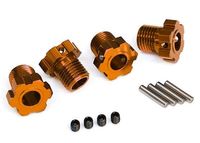 Wheel hubs, splined, 17mm (orange-anodized) (4)/ 4x5 GS (4), 3x14mm pin (4) (TRX-8654A)