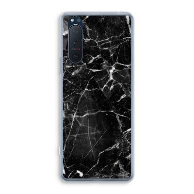 Zwart Marmer 2: Sony Xperia 5 II Transparant Hoesje