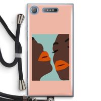 Orange lips: Sony Xperia XZ1 Transparant Hoesje met koord