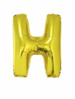 Folieballon Goud Letter 'H' groot