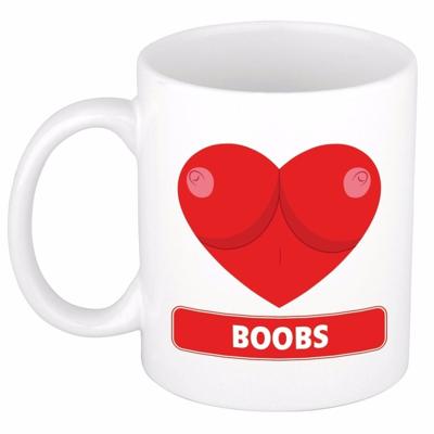 I Love Boobs - koffiemok - borsten thema beker - 300 ml - Foute collega cadeau I Love Boobs - koffiemok - borsten thema beker - 300 ml - Foute collega cadeau