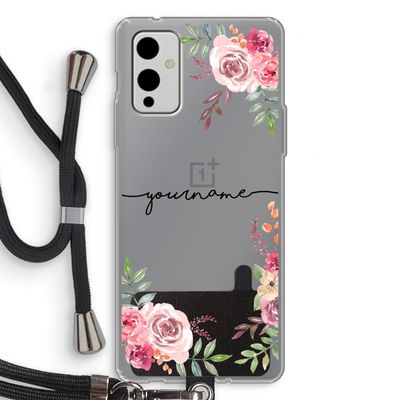 Rozen: OnePlus 9 Transparant Hoesje met koord