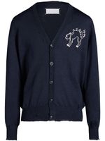 Maison Margiela cardigan en maille intarsia - Bleu - thumbnail