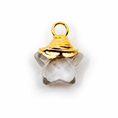 Geboortesteen Hanger Ster April Bergkristal 925 Zilver (10 mm)