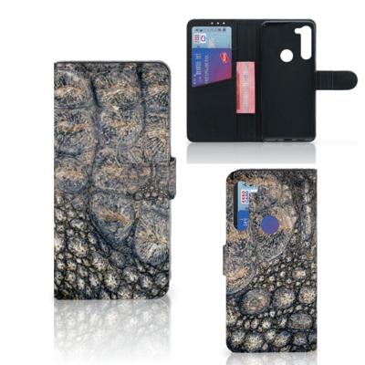 Motorola G8 Power | Telefoonhoesje | Met pasjeshouder | Krokodillenprint