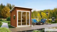 Tuindeco Tampere XXS saunahuis 208x208 cm 40 mm vuren blank- Lessenaarsdak- Hout-