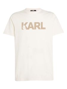 Karl Lagerfeld t-shirt en coton biologique à logo floqué - Blanc