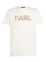 Karl Lagerfeld t-shirt en coton biologique à logo floqué - Blanc