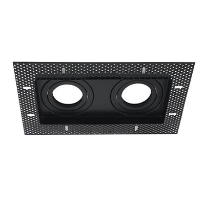 LED trimless spot armatuur dubbel vierkant ZWART