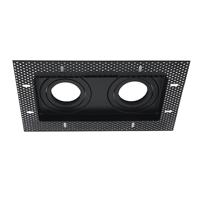 LED trimless spot armatuur dubbel vierkant ZWART