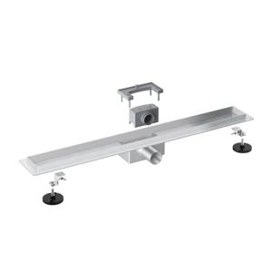 Fortifura Galeria Douchegoot - 60cm - zonder rooster - vloerflens - Geborsteld RVS PVD (RVS) YZ-A60-Basic-drain