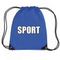 Blauw sport rugtasje/ gymtasje kinderen