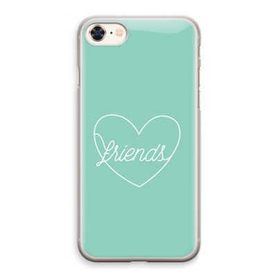 Friends heart pastel: iPhone 8 Transparant Hoesje