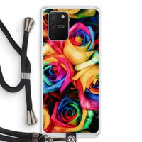 Neon bloemen: Samsung Galaxy S10 Lite Transparant Hoesje met koord
