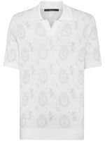 Billionaire polo Crest à motif en jacquard - Blanc