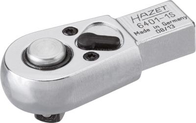 HAZET Insteek-omschakelratel 6401-1S · 9 x 12 mm insteekvierkant massief · 1/4 inch (6,3 mm) vierkant massief · Lengte: 46,5 mm