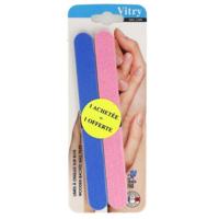 Vitry Nail Care Wood Backed Files Vijl Ref.68 Blue & Pink 5Stuks
