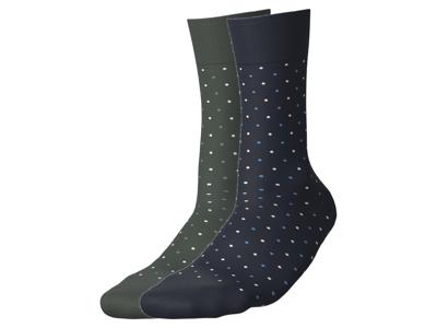 esmara 2 Paar sokken (Stippen/groen/marineblauw, 43-46)
