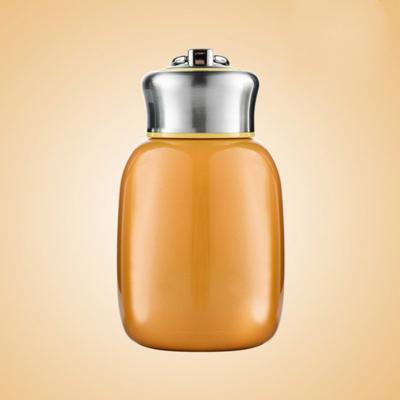 Mini leuke koffie vacuüm kolven Thermos RVS Cup reizen drinken water fles Thermoses mokken 280ML (oranje)