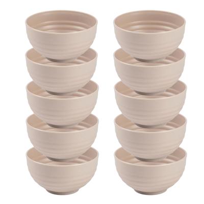 Plasticforte Kommetjes - 10x - schaaltjes - Dessert en ontbijt - Kunststof - D13 cm - Beige