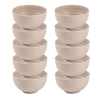 Plasticforte Kommetjes - 10x - schaaltjes - Dessert en ontbijt - Kunststof - D13 cm - Beige